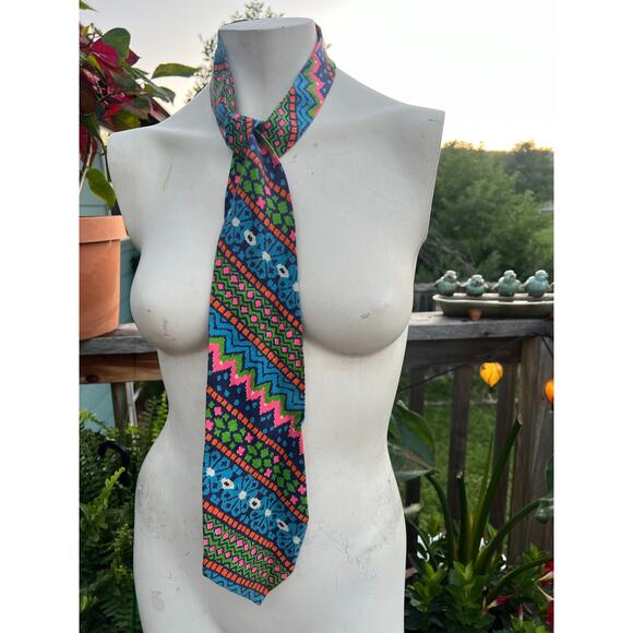 vintage Tie, Psychedelic Print 70s 70s - Picture 1 of 3